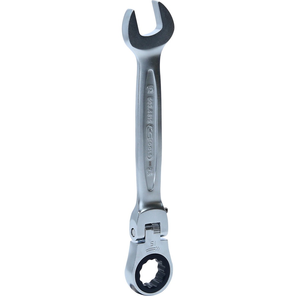 Produktabbildung: KS TOOLS GEARplus Gelenk-Ratschenringmaulschlüssel feststellbar, 15mm