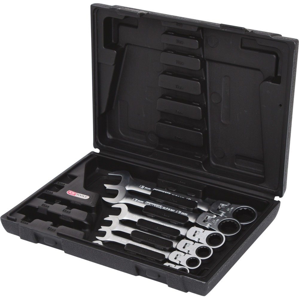 Produktabbildung: KS TOOLS GEARplus Gelenk-Ratschenringmaulschlüssel-Satz, 6-tlgfeststellbar