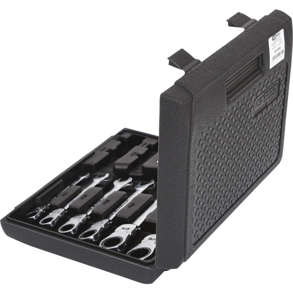 Produktabbildung Nr. 2: KS TOOLS GEARplus Gelenk-Ratschenringmaulschlüssel-Satz, 6-tlgfeststellbar