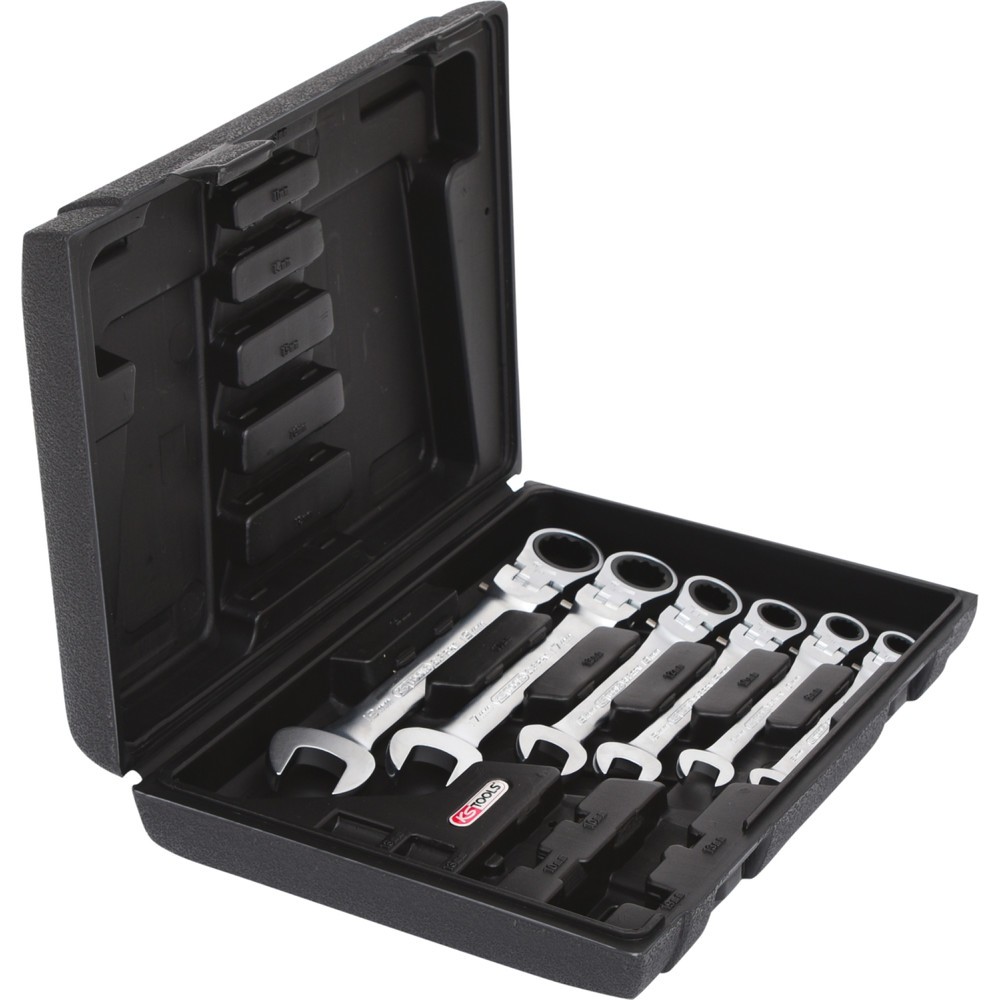 Produktabbildung Nr. 4: KS TOOLS GEARplus Gelenk-Ratschenringmaulschlüssel-Satz, 6-tlgfeststellbar
