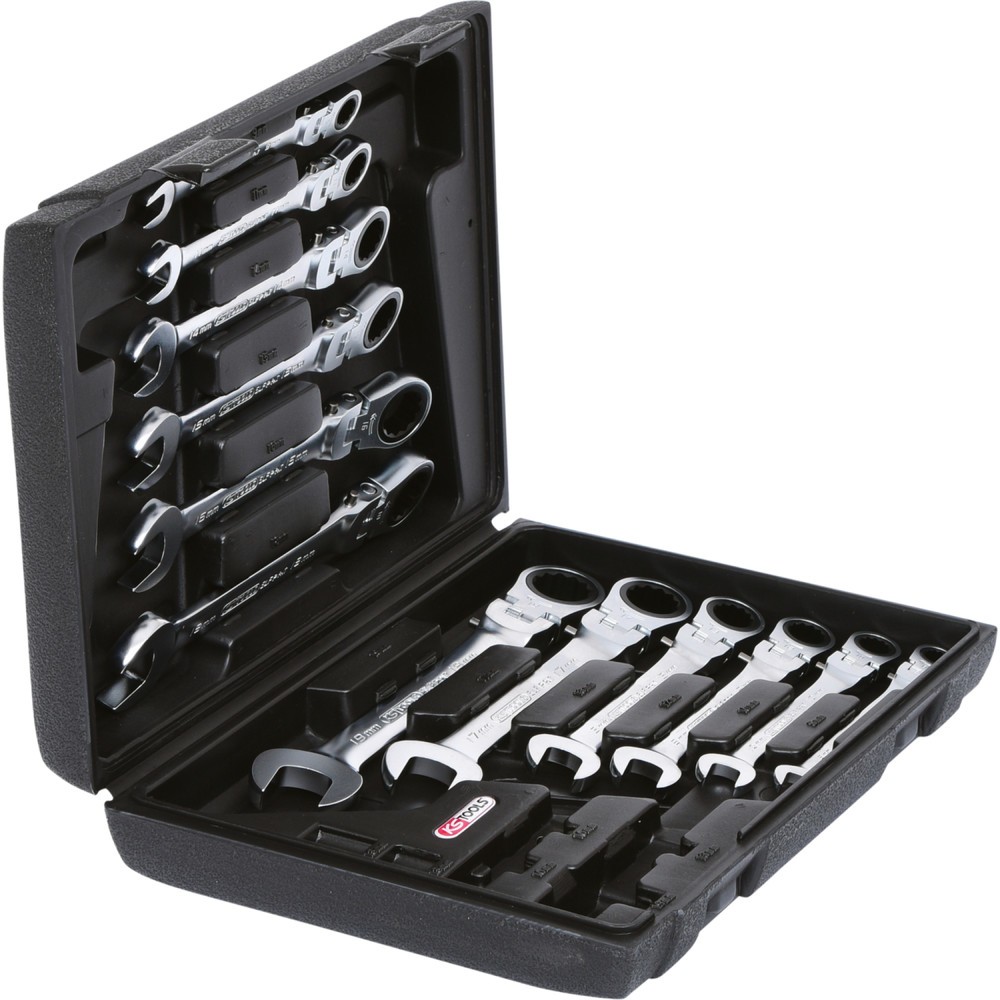 Produktabbildung Nr. 4: KS TOOLS GEARplus Gelenk-Ratschenringmaulschlüssel-Satz, 12-tlgfeststellbar