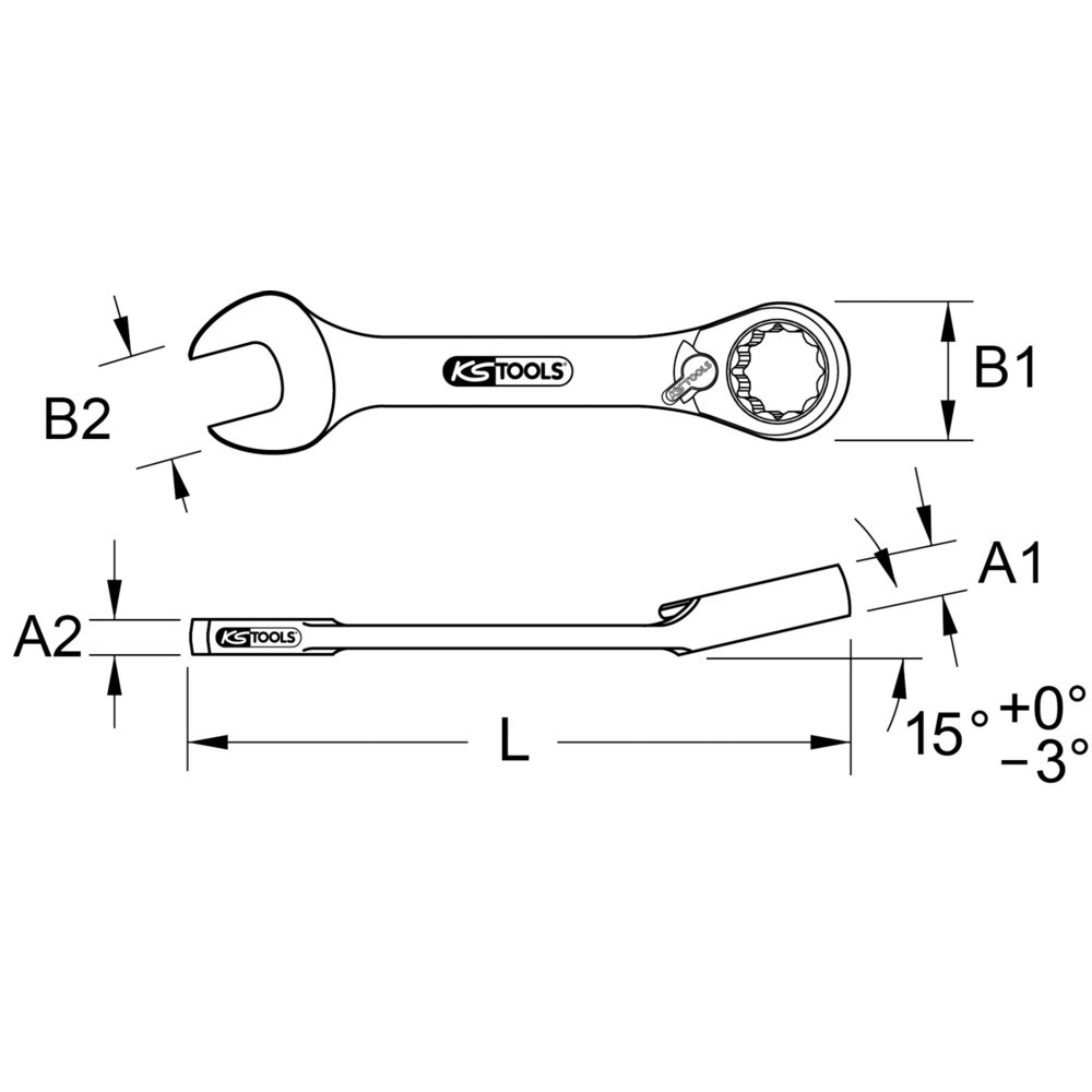 Produktabbildung: KS TOOLS GEARplus Ratschenringmaulschlüssel, kurz, 9mm