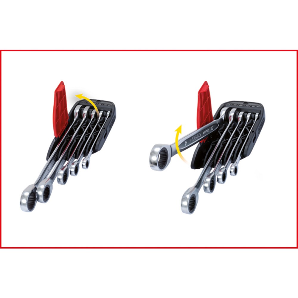 Produktabbildung Nr. 4: KS TOOLS GEARplus Ratschenringmaulschlüssel-Satz, 5-tlg 8-19mm