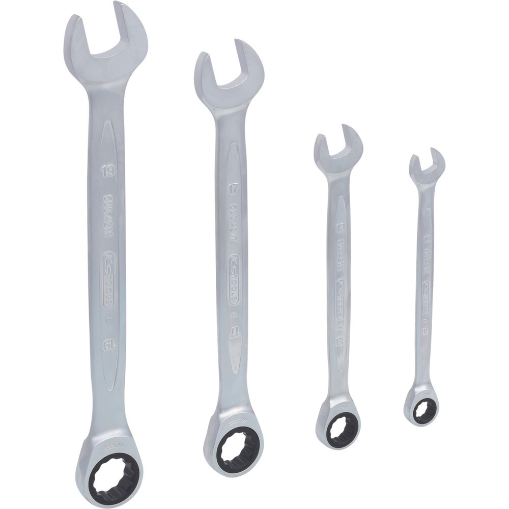 Produktabbildung: KS TOOLS GEARplus Ratschenringmaulschlüssel-Satz, 4-tlg 10-19mm
