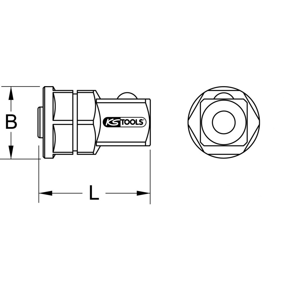Produktabbildung: KS TOOLS GEARplus RINGSTOP-Stecknuss-Adapter, 1/2"x19mm