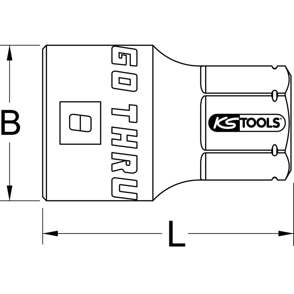 Produktabbildung Nr. 3: KS TOOLS GEARplus RINGSTOP-Stecknuss mit Bohrung, 8mm
