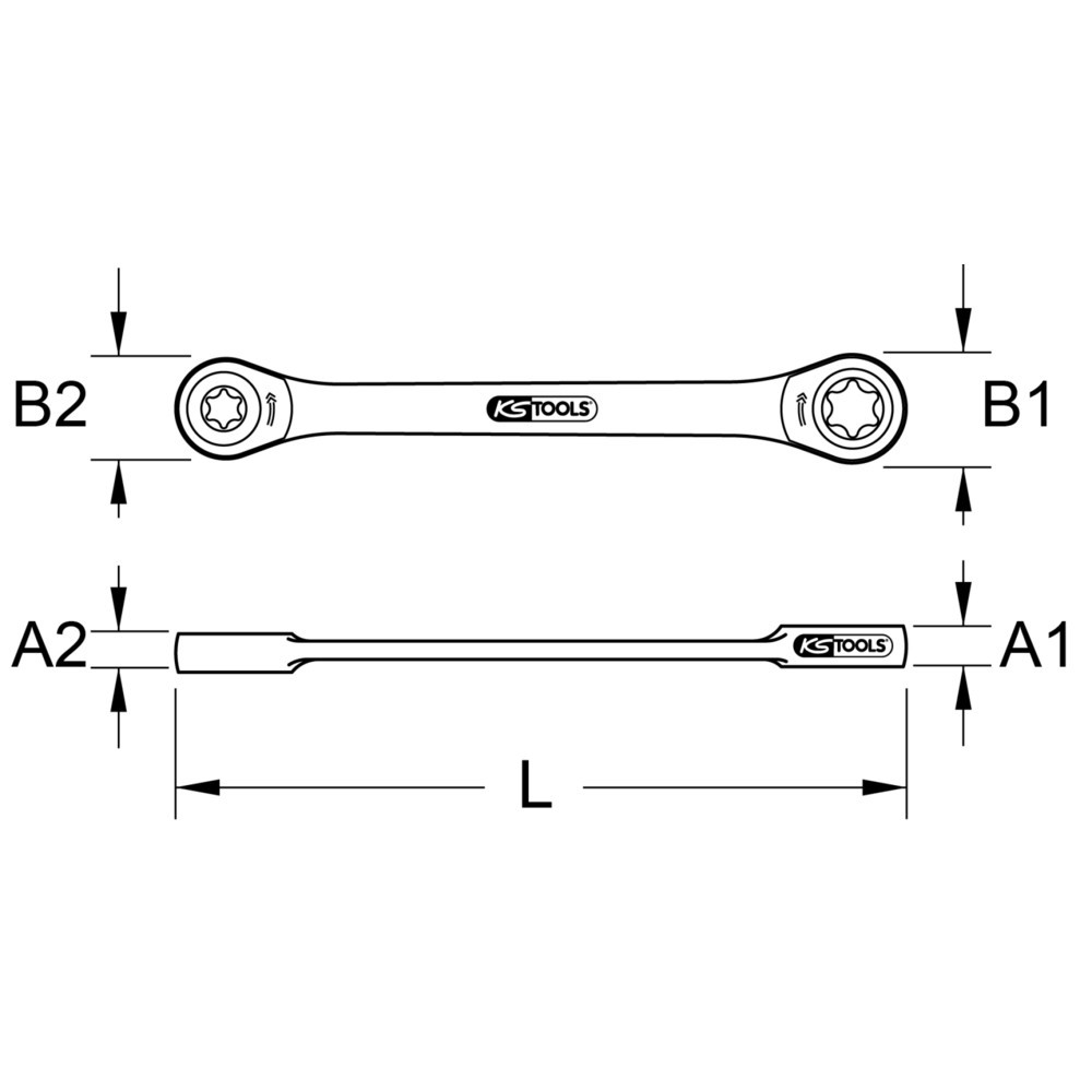 Produktabbildung Nr. 5: KS TOOLS GEARplus Torx-E-Doppel-Ratschenringschlüssel,E14xE18