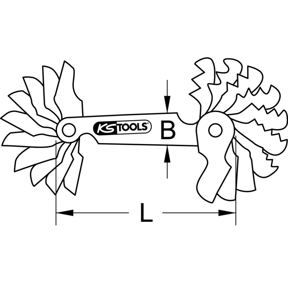 Produktabbildung Nr. 5: KS TOOLS Gewindelehre, metrisch, 20-tlg