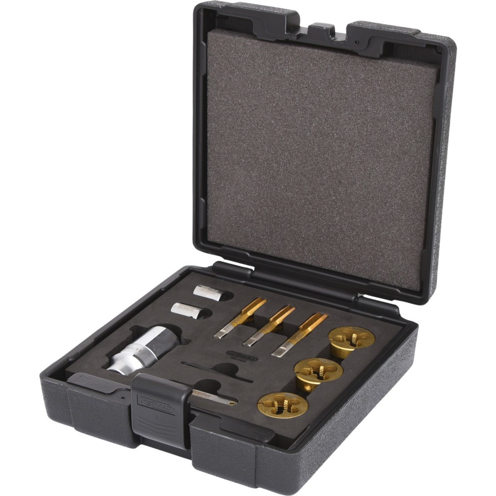 Produktabbildung: KS TOOLS 3/8" Gewindeschneid-Satz für Radmuttern- und Schrauben, 11-tlg