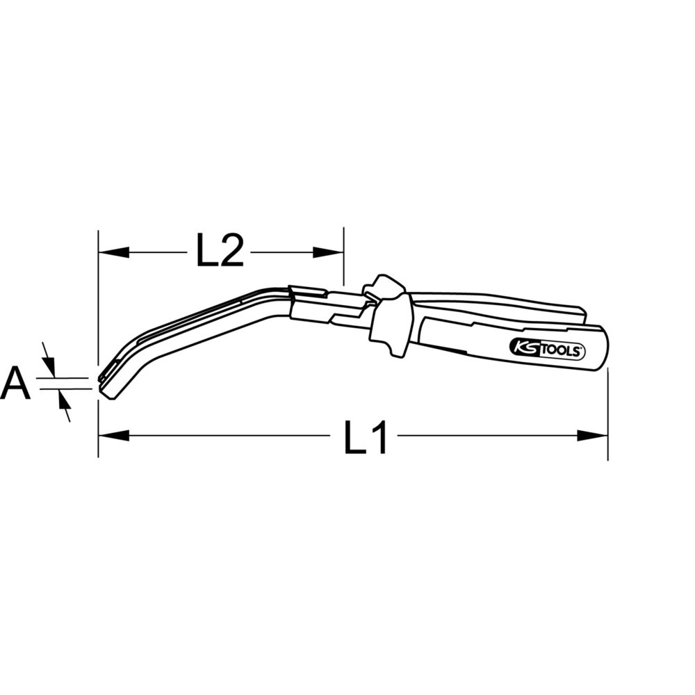 Produktabbildung Nr. 3: KS TOOLS Glühkerzenstecker-Zange, abgewinkelt, 235mm