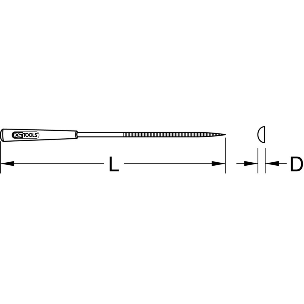 Produktabbildung: KS TOOLS Halbrund-Nadelfeile, 5mm
