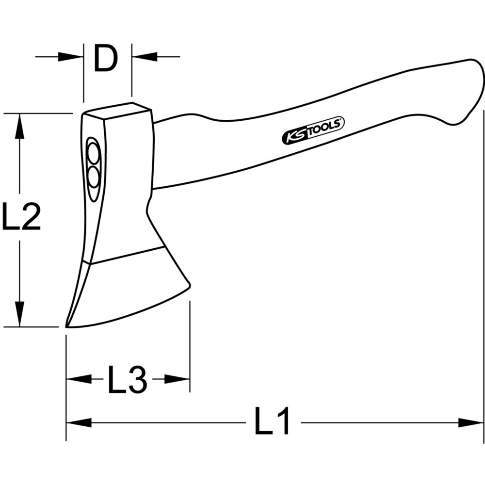 Produktabbildung Nr. 5: KS TOOLS Handbeil mit Hickorystiel, 600g