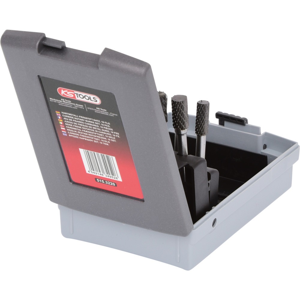 Produktabbildung Nr. 4: KS TOOLS HM Frässtift-Satz, Kunststoffkassette, 10-tlg
