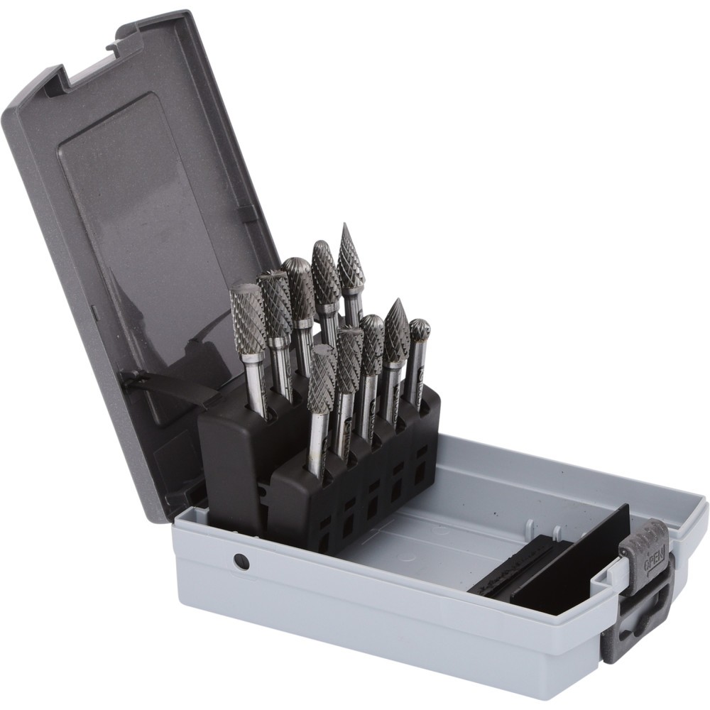 Produktabbildung Nr. 5: KS TOOLS HM Frässtift-Satz, Kunststoffkassette, 10-tlg