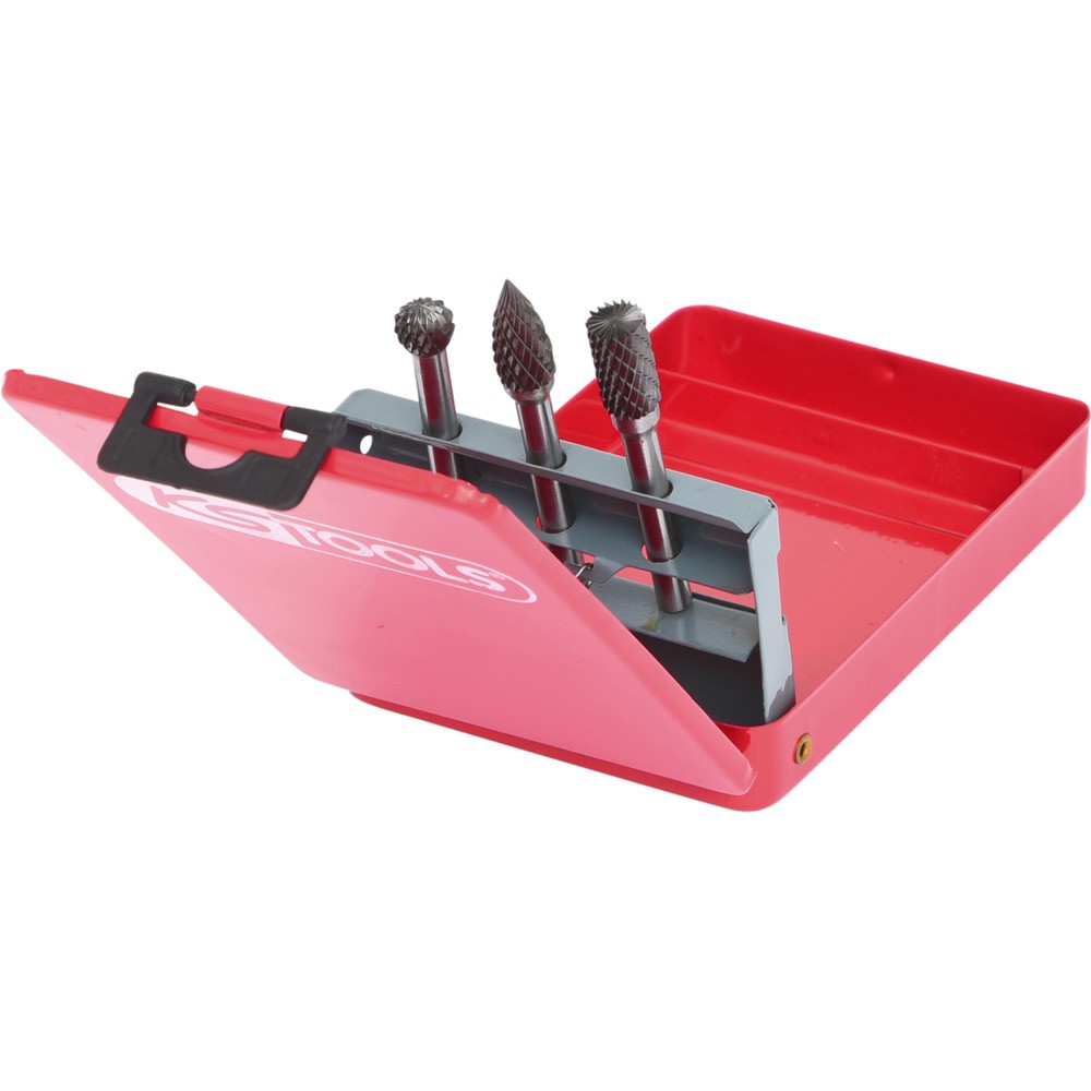 Produktabbildung Nr. 4: KS TOOLS HM Frässtift-Satz in Stahlblechkassette, 3-tlg