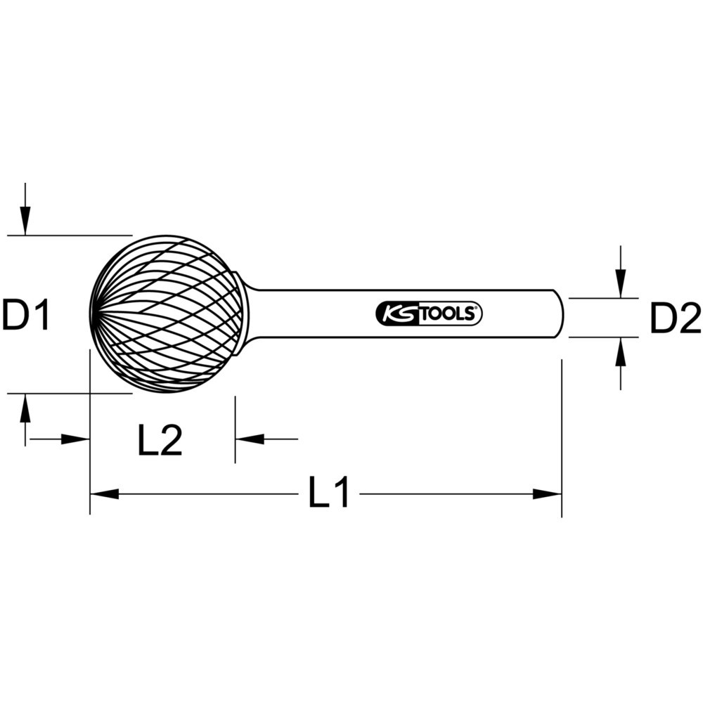 Produktabbildung Nr. 3: KS TOOLS Frässtift Kugelform