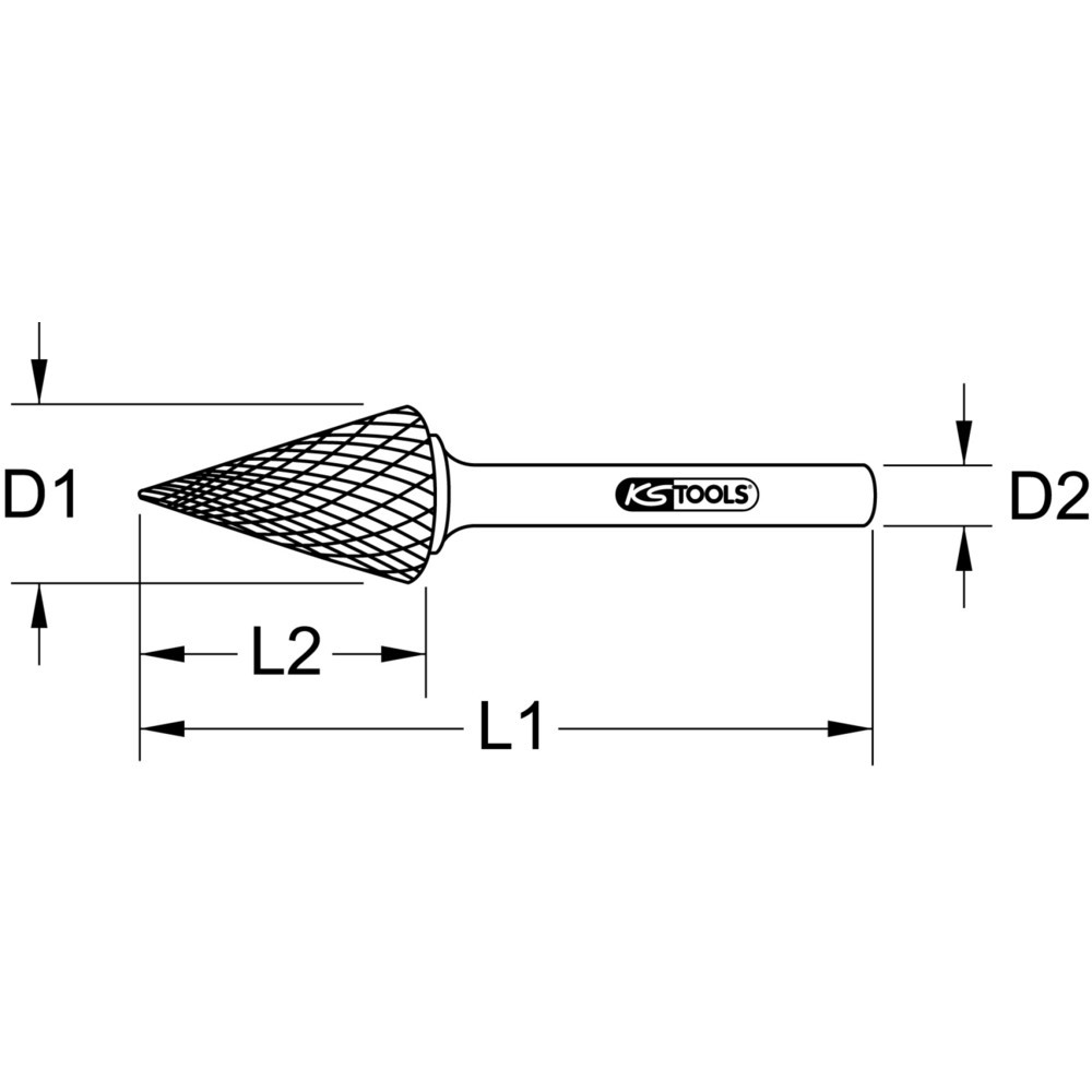 Produktabbildung Nr. 3: KS TOOLS HM Spitzkegel-Frässtift Form M, 3mm