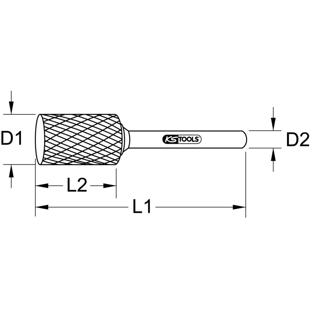 Produktabbildung: KS TOOLS HM Zylinder-Frässtift Form A ohne Stirnverzahnung, 3mm