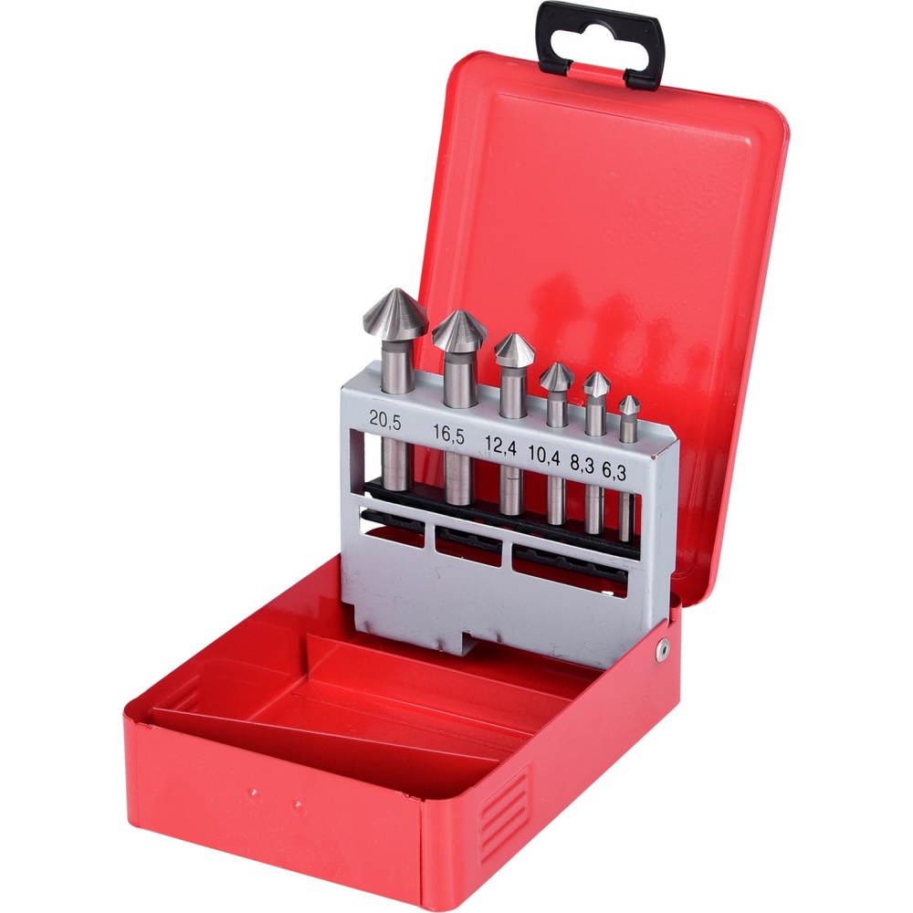 Produktabbildung: KS TOOLS HSS Co 5 Kegel-Entgratsenker-Satz, Stahlblechkassette 6-tlg