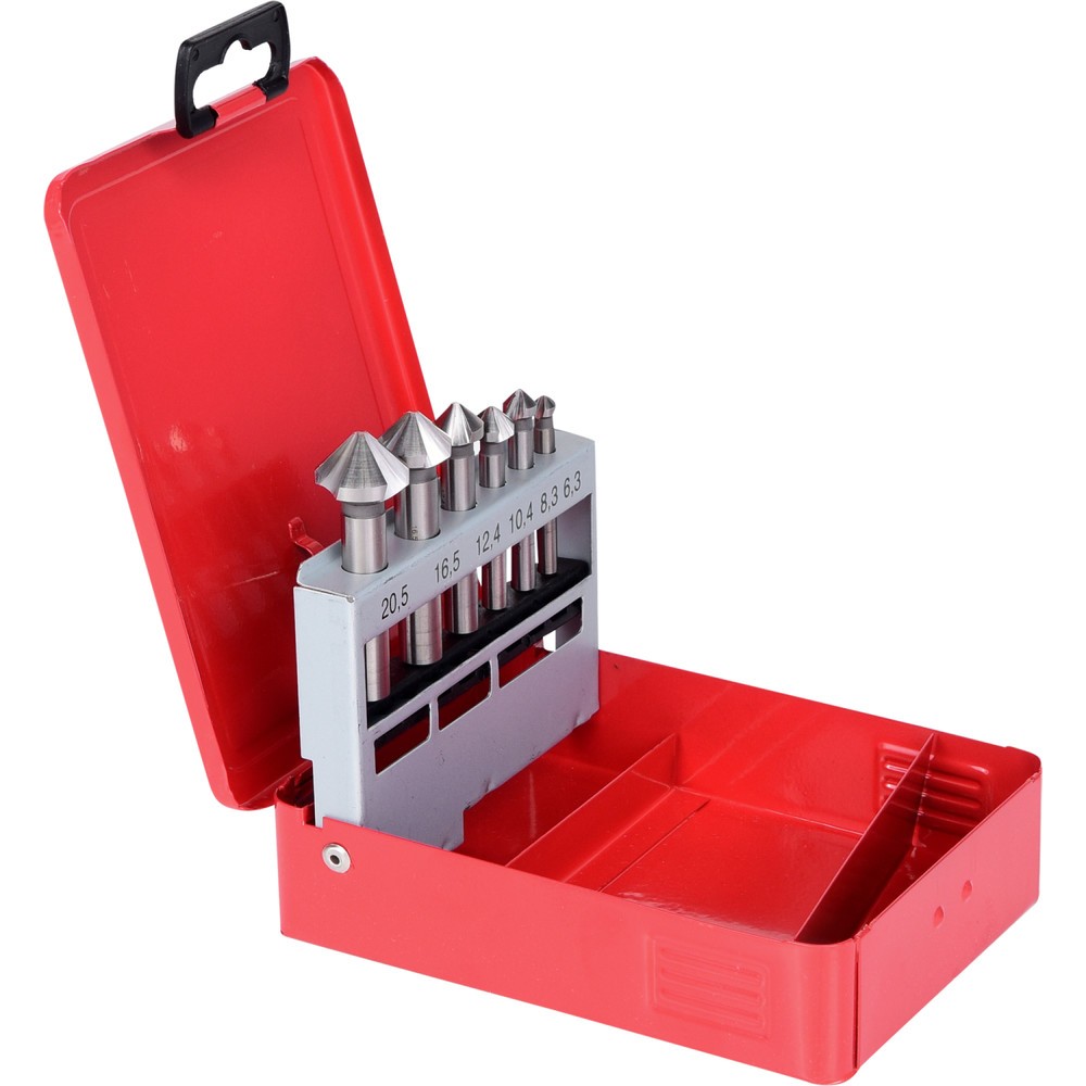 Produktabbildung Nr. 5: KS TOOLS HSS Co 5 Kegel-Entgratsenker-Satz, Stahlblechkassette 6-tlg