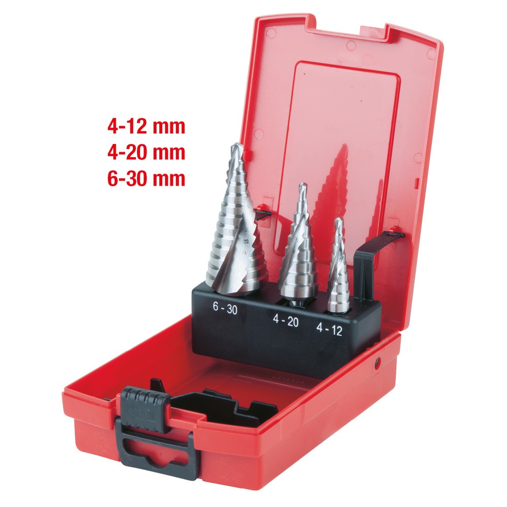 Produktabbildung Nr. 2: KS TOOLS HSS Co 5 Stufenbohrer-Satz, Kunststoffkassette 3-tlg