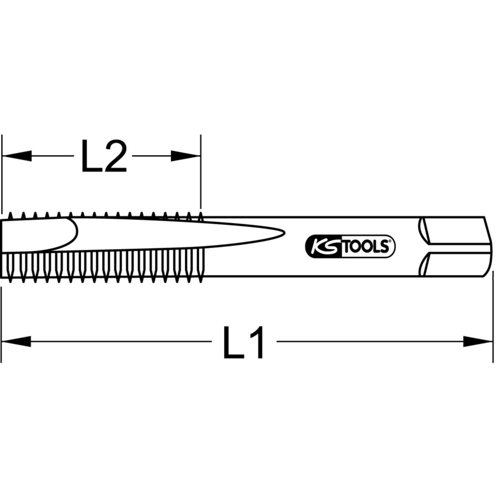 Produktabbildung: KS TOOLS HSS CO Handgewindebohrer-Satz M, M2x0,4, 3-tlg