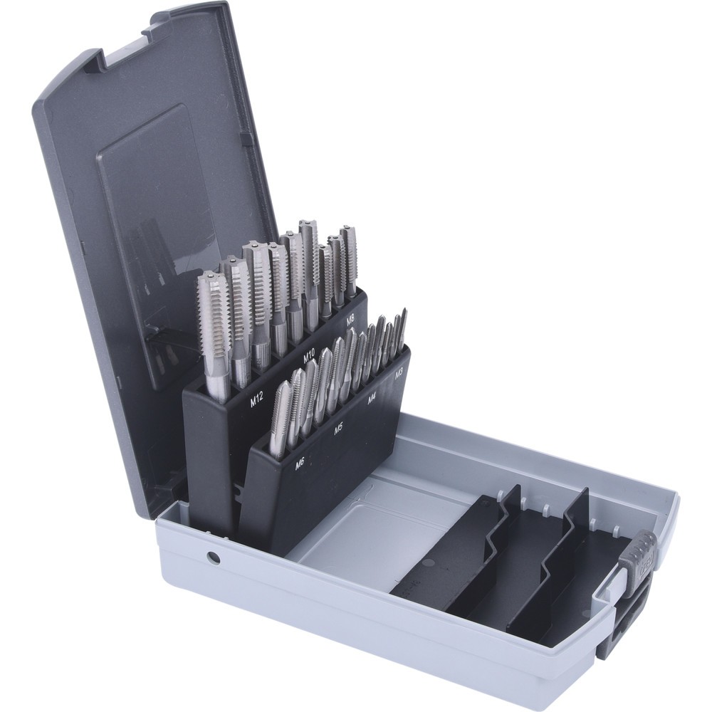 Produktabbildung Nr. 5: KS TOOLS HSS CO Handgewindebohrer-Satz M, Kunststoffkassette 21-tlgM3-M12