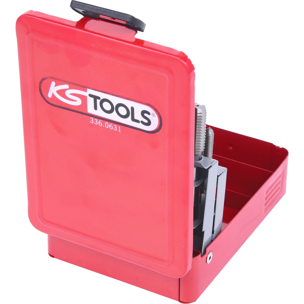 Produktabbildung Nr. 3: KS TOOLS HSS CO Handgewindebohrer-Satz M, Stahlblechkassette 21-tlgM3-M12