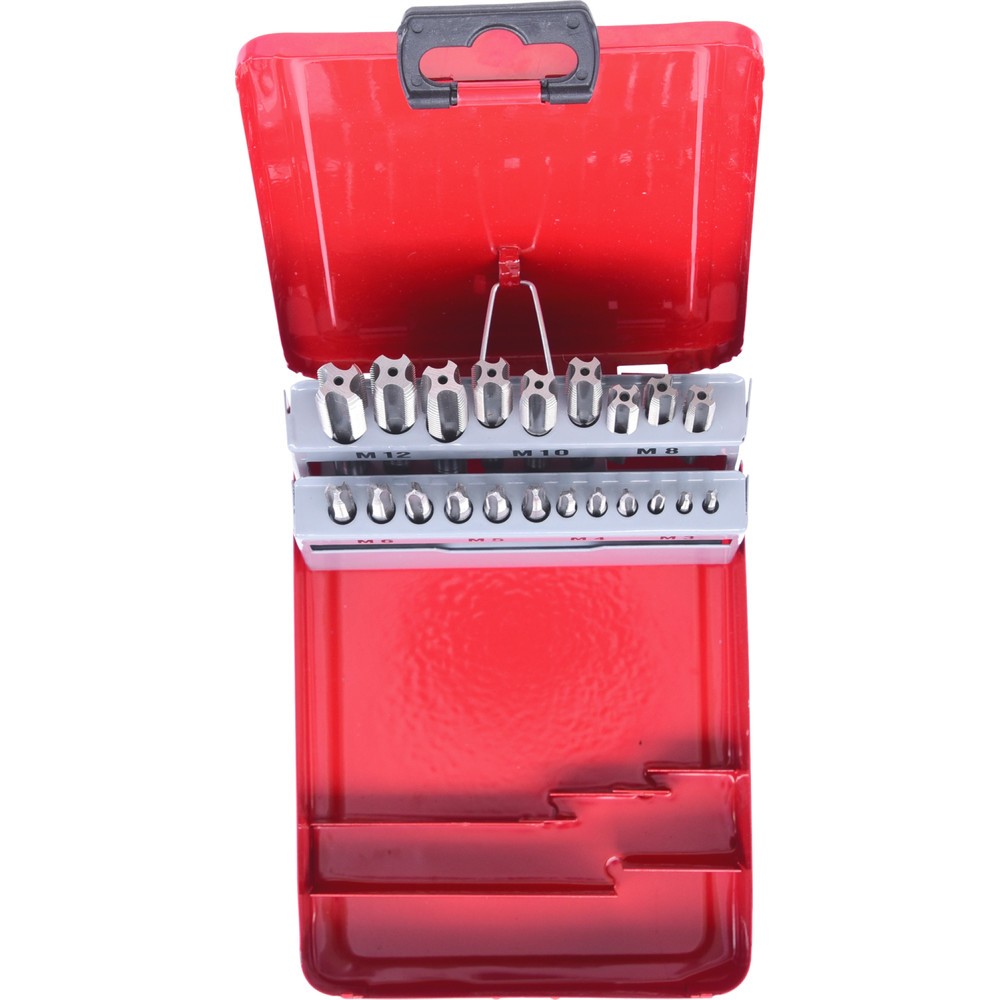 Produktabbildung Nr. 5: KS TOOLS HSS CO Handgewindebohrer-Satz M, Stahlblechkassette 21-tlgM3-M12