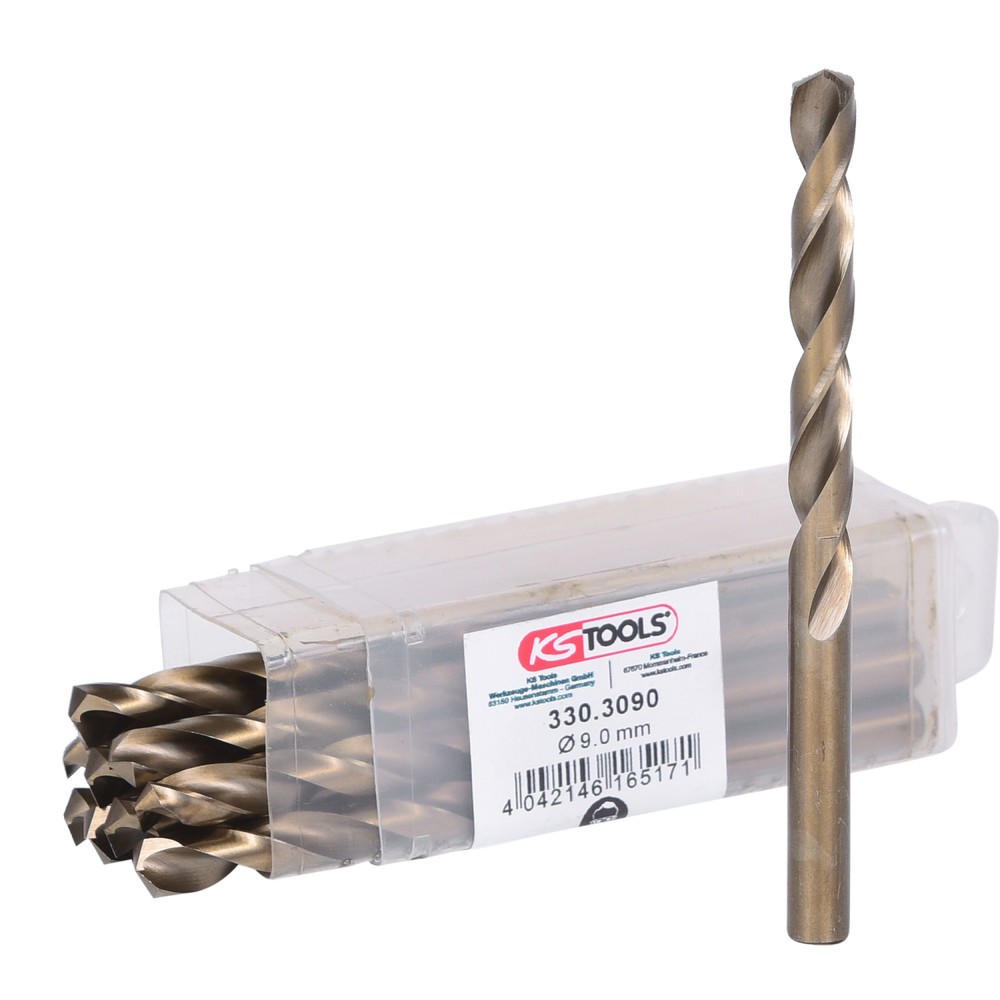 Produktabbildung: KS TOOLS HSS-G Co 5 Spiralbohrer, 9mm, 10er Pack