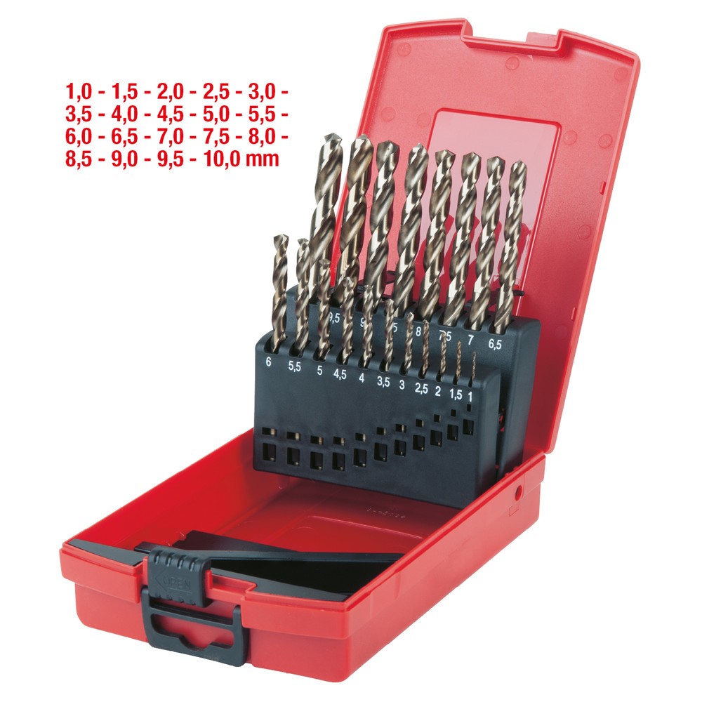 Produktabbildung Nr. 2: KS TOOLS HSS-G Co 5 Spiralbohrer-Satz, Kunststoffkassette 19-tlg 1-10mm