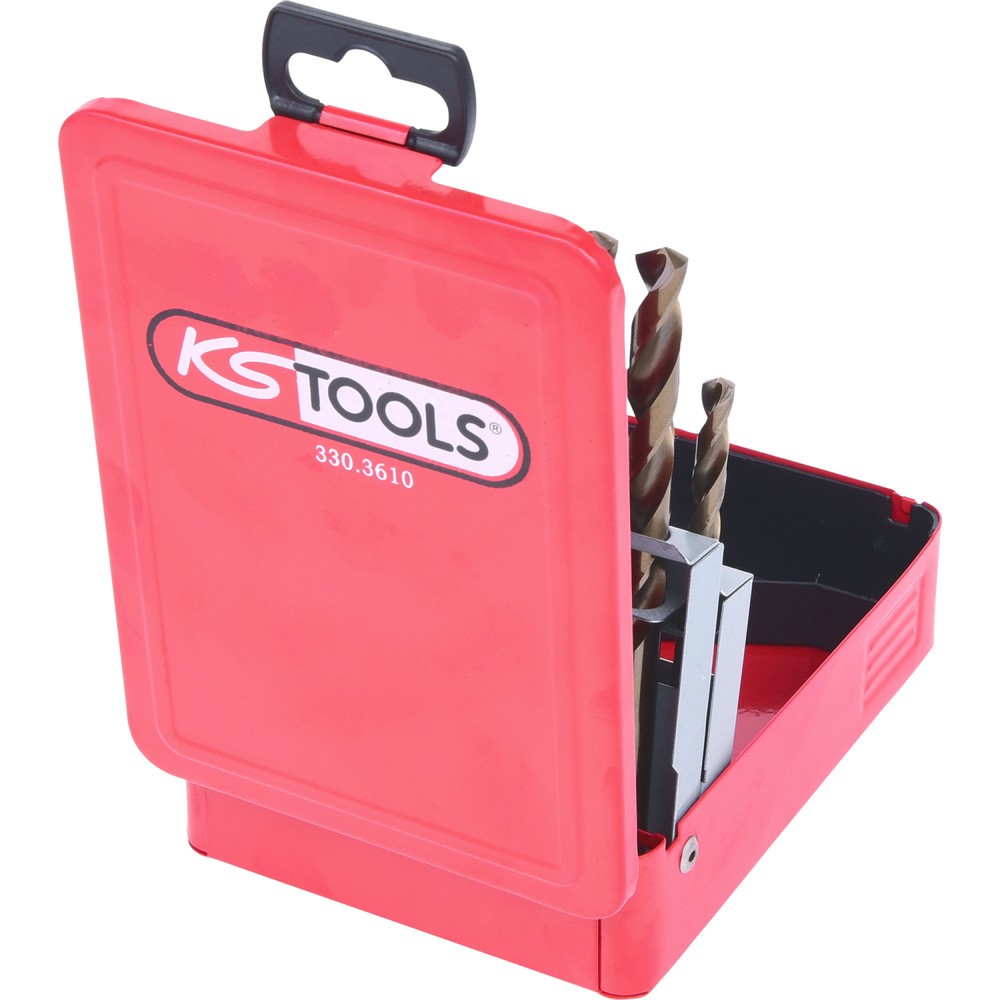 Produktabbildung Nr. 3: KS TOOLS HSS-G Co 5 Spiralbohrer-Satz, Stahlblechkassette 19-tlg 1-10mm