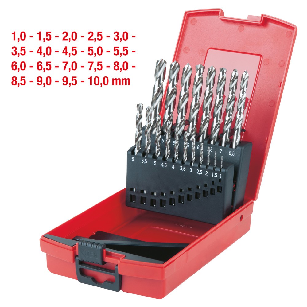 Produktabbildung Nr. 2: KS TOOLS HSS-G Spiralbohrer-Satz, Kunststoffkassette, 19-tlg 1-10mm