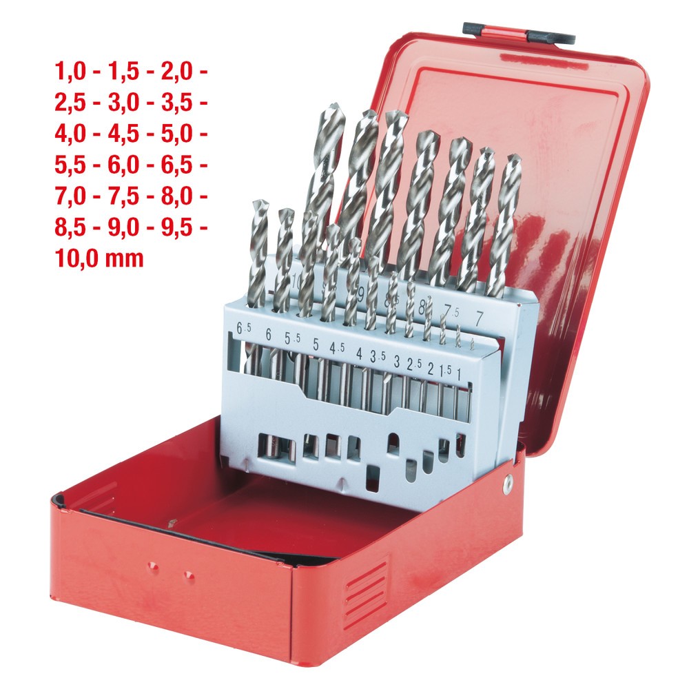 Produktabbildung Nr. 2: KS TOOLS HSS-G Spiralbohrer-Satz, Stahlblechkassette, 19-tlg 1-10mm