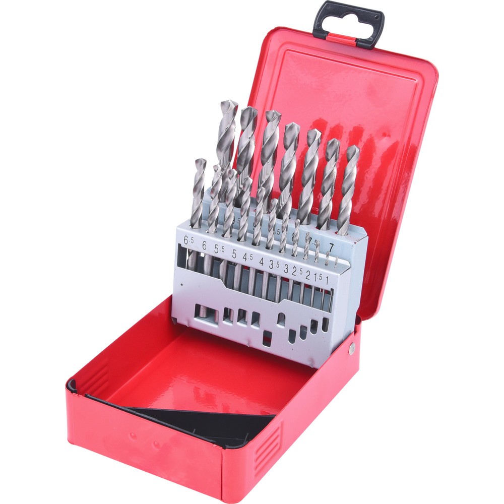 Produktabbildung: KS TOOLS HSS-G Spiralbohrer-Satz, Stahlblechkassette, 19-tlg 1-10mm