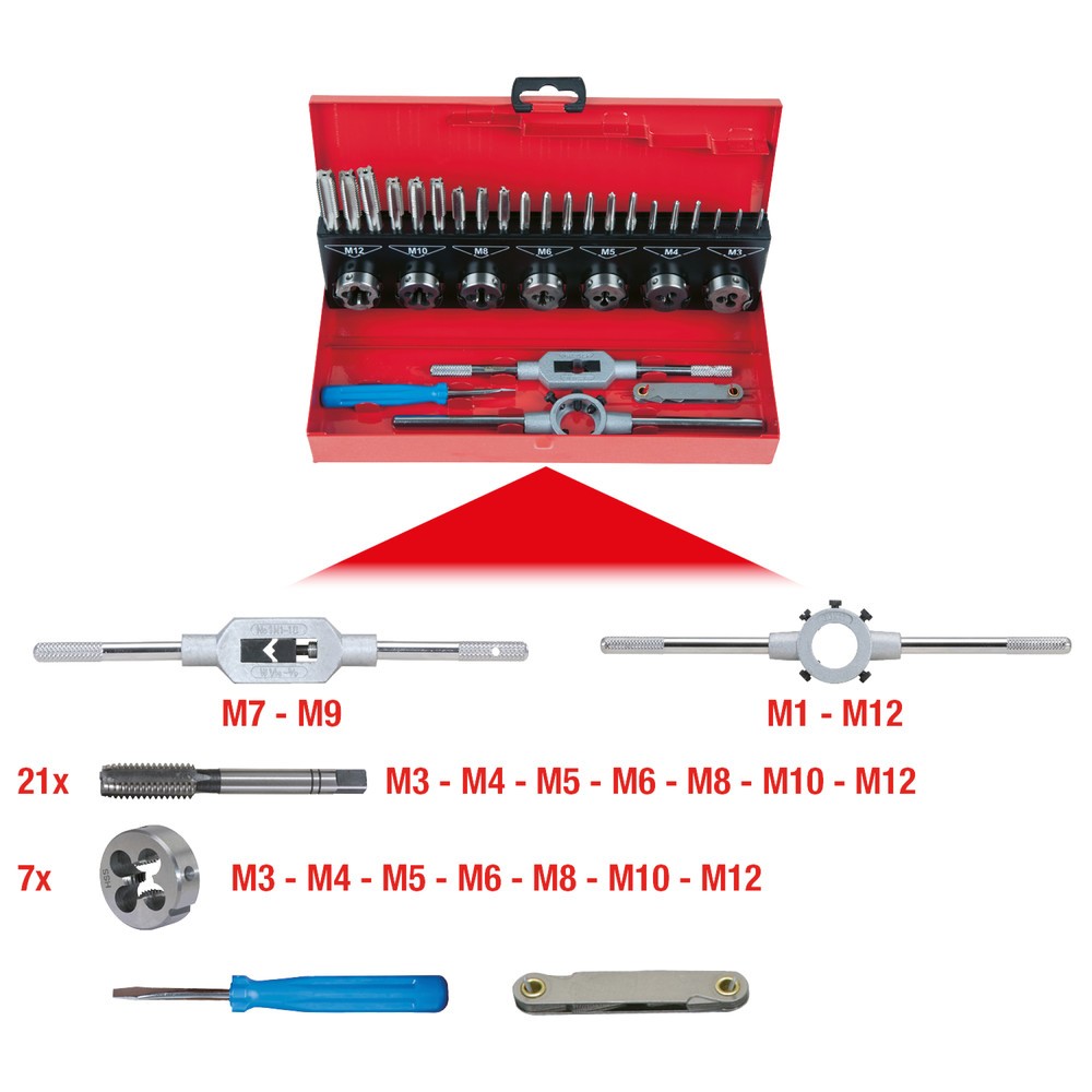 Produktabbildung Nr. 2: KS TOOLS HSS Gewindeschneidwerkzeug-Satz, 32-tlg