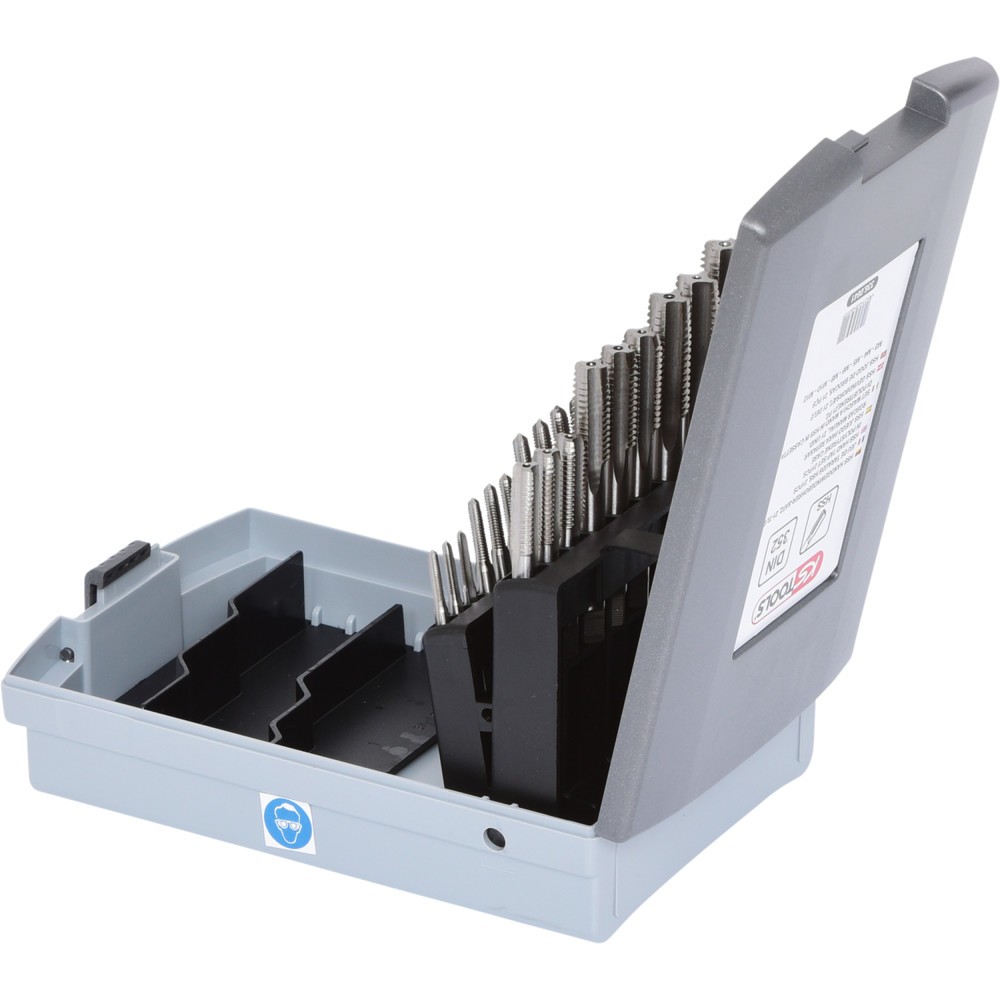 Produktabbildung Nr. 3: KS TOOLS HSS Handgewindebohrer-Satz M, Kunststoffkassette 21-tlgM3-M12