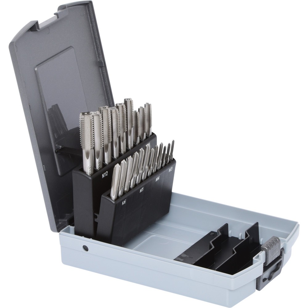 Produktabbildung Nr. 5: KS TOOLS HSS Handgewindebohrer-Satz M, Kunststoffkassette 21-tlgM3-M12