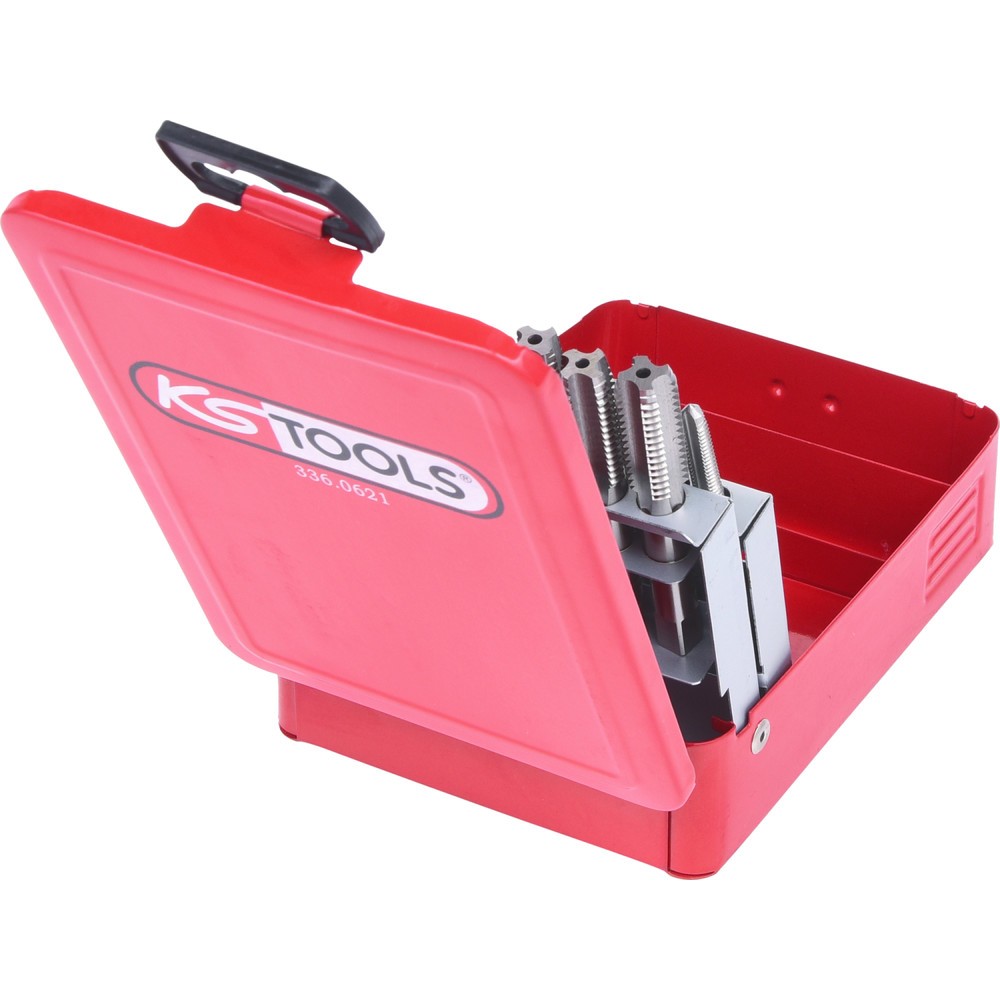 Produktabbildung Nr. 3: KS TOOLS HSS Handgewindebohrer-Satz M, Stahlblechkassette 21-tlgM3-M12