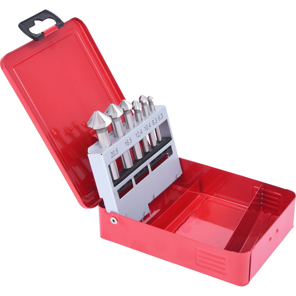 Produktabbildung Nr. 4: KS TOOLS HSS Kegel- und Entgratsenker-Satz, Stahlblechkassette 6-tlg