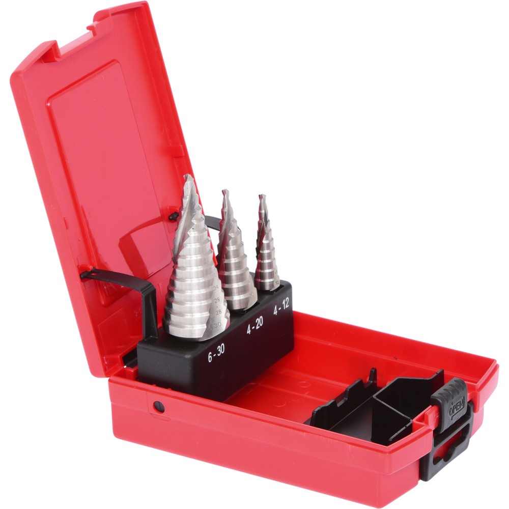 Produktabbildung Nr. 5: KS TOOLS HSS Stufenbohrer-Satz, Kunststoffkassette 3-tlg