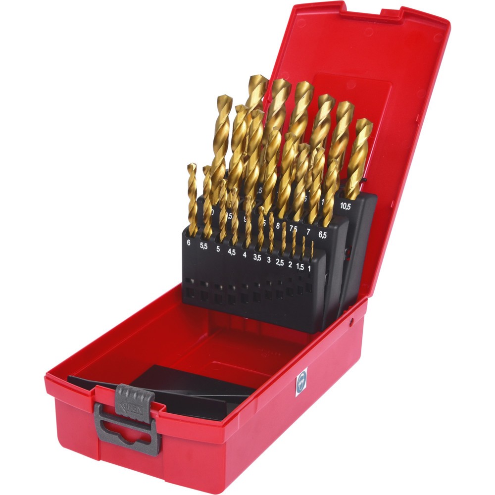 Produktabbildung Nr. 1: KS TOOLS HSS TiN Spiralbohrer-Satz, Kunststoffkassette 25-tlg 1-13mm