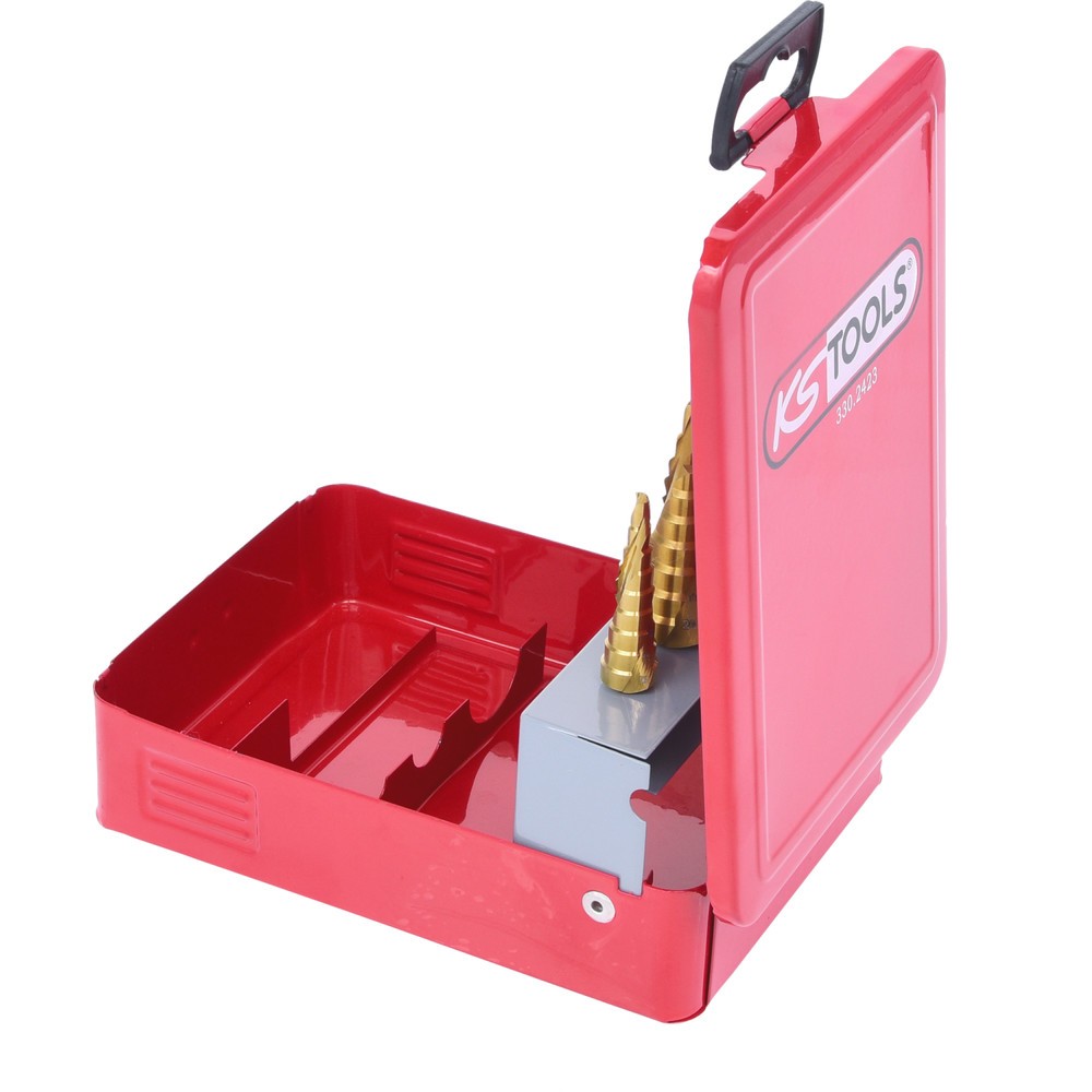 Produktabbildung Nr. 2: KS TOOLS HSS TiN Stufenbohrer-Satz, Stahlblechkassette 3-tlg