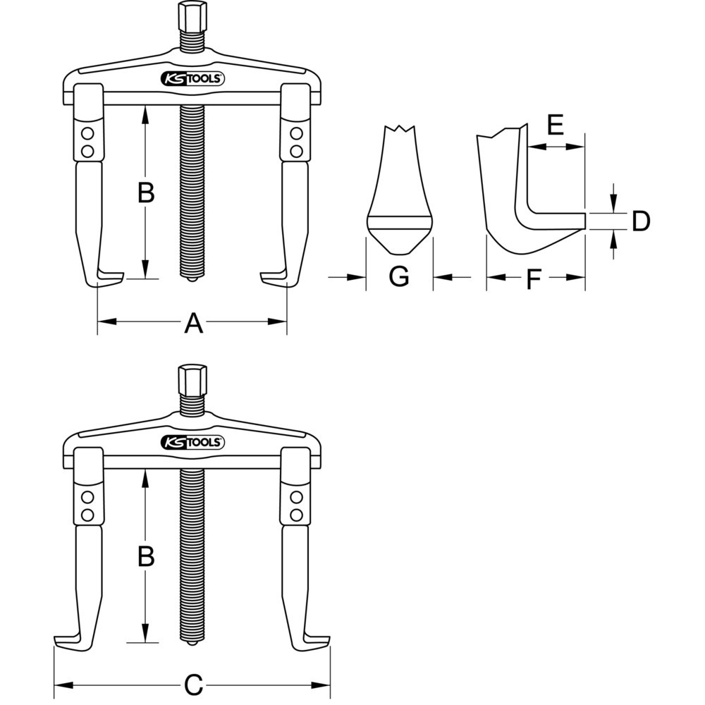 Produktabbildung Nr. 1: KS TOOLS Hydraulischer Universal-Abzieher 2-armig, 80-350x325mm
