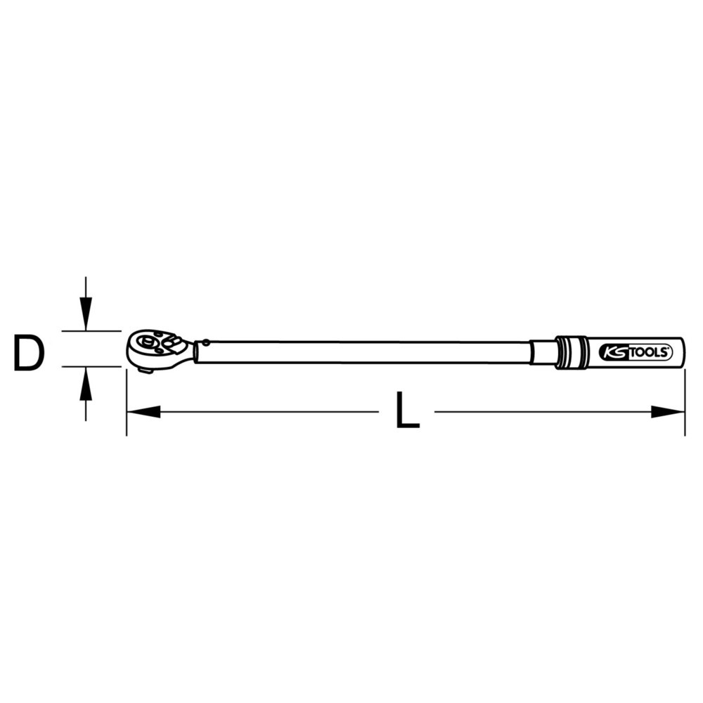 Produktabbildung: KS TOOLS 1/4" Industrie Drehmomentschlüssel,umschaltbar, 3-15Nm