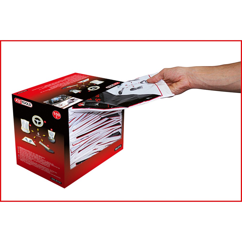 Produktabbildung Nr. 4: KS TOOLS Innenraum-Schoner Set 5 in 1, PKW, 100er-Pack