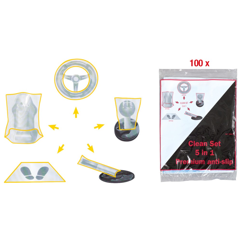 Produktabbildung Nr. 7: KS TOOLS Innenraum-Schoner Set 5 in 1, PKW, 100er-Pack