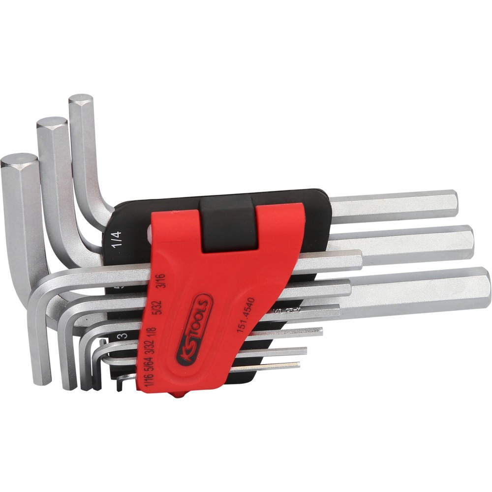 Produktabbildung Nr. 2: KS TOOLS Innensechskant-Winkelstiftschlüssel-Satz, im Klapphalter,9-tlg1/16"-3/8"