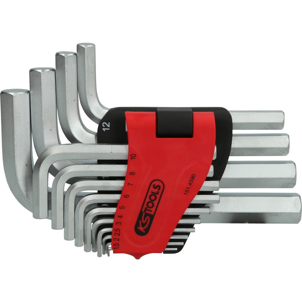 Produktabbildung: KS TOOLS Innensechskant-Winkelstiftschlüssel-Satz, im Klapphalter,14-tlg1,5-19mm