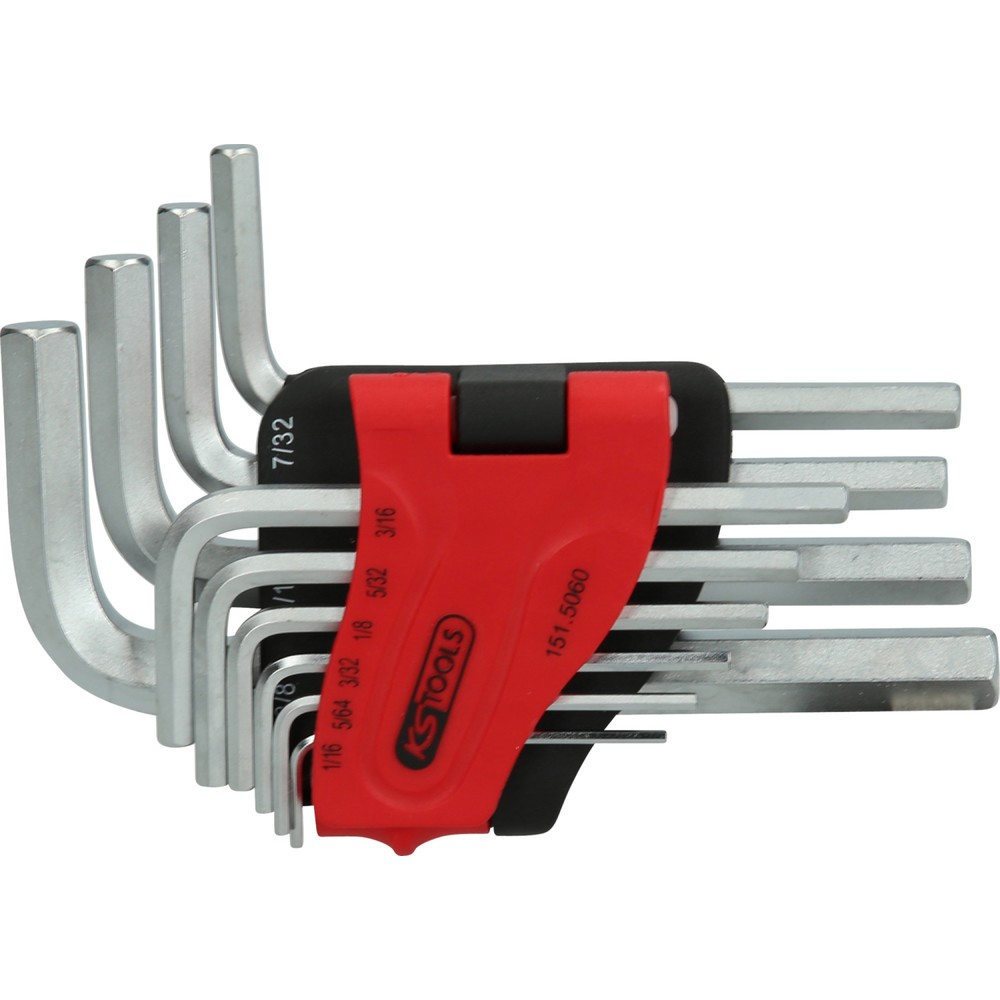 Produktabbildung: KS TOOLS Innensechskant-Winkelstiftschlüssel-Satz, im Klapphalter,10-tlg1/16"-3/8"
